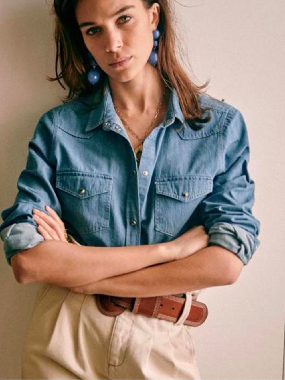 SÉZANE Classic Denim Western Shirt